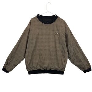 Vintage Snake Eyes Reversible Pullover Mens Large Plaid Black Crewneck 90s Korea